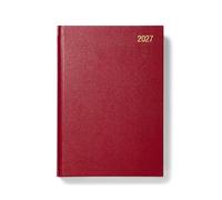 Morgan’s Direct 2027 A5 Diary Day Per Page Burgundy | Hardback Daily Planner Desk Diary | Office, Home Business Organiser | Work, Appointment & Personal Schedule Planner | Full Page Saturday & Sunday