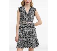 Morgan scalloped trim V-neck mini dress - Black 38-40-42-44