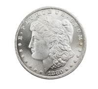 Morgan Silver Dollar 1880 1 Dollar Old Coins Us Coins For Collectors(Gift: One Random Eagle Rare Coin, Two Coins Received) Individual Coins