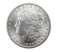Morgan Silver Dollar 1886 1 Dollar Old Coins Us Coins For Collectors(Gift: One Random Eagle Rare Coin, Two Coins Received) Individual Coins