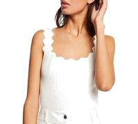 Morgan Square Neck Sleeveless Jumper, Off White, UK 14-16