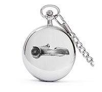 Morgan Super Sport ref154 Pewter Effect Design on a Polished Silver case Men's Gift Quartz Pocket Watch fob