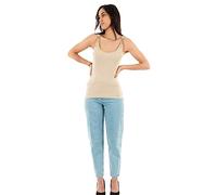Morgan Tank Top with Embellished Straps Beige