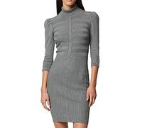 Morgan Turtleneck Fitted Sweater Dress, Anthracite Grey, 12