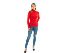 Morgan Woman Pull Long Sleeve Rollé Sweater, Ruby, X EU