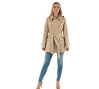 Mid-Length Trench Coat with Hood beige