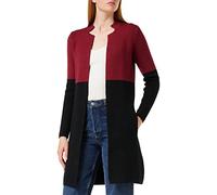 Morgan Women's Gilet Long MBLOCK Cardigan Sweater, Bordeaux/Black, S