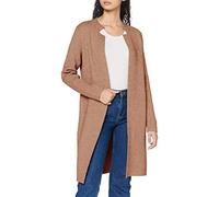 Morgan Women's Gilet Long MBLOCK Cardigan Sweater, Camel, S