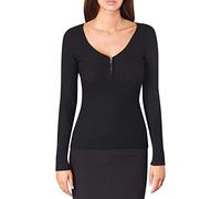Morgan Women's Pull fin détail Zip MALIKO Pullover Sweater, Black, S