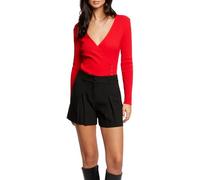 Morgan Wrap Neck Long-Sleeved Jumper, Red, UK 4