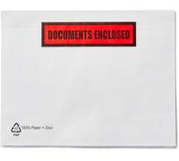 Morgan's Direct 100 C6 Documents Enclosed Envelopes - Plastic-Free Paper Wallets - Self-Adhesive Peel & Seal - Eco Friendly - Printed “Documents Enclosed”