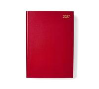 Morgan's Direct 2027 A4 Two Pages Per Day Diary Restaurant Appointment Planner Hard Cover - Burgundy
