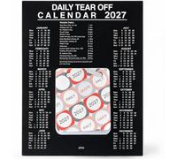 Morgan's Direct 2027 Daily Tear-Off Desk Calendar | Free Standing Desktop Calendar with Daily Quotes & Facts | Compact Day-to-Page Office & Home Organiser