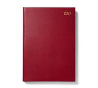 Morgan's Direct 2027 NEW EDITION A4 Diary Day Per Page Burgundy | Hardback Daily Plan