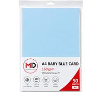 Morgan's Direct A4 Baby Blue Card 160gsm - Pack of 50 Sheets | Premium Paper for Printing, Arts & Crafts, Card Making, School, Office, Invitations, Posters & DIY Projects
