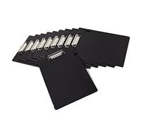 Morgan's Direct - A4 Black Clipboard with Pen Loop & Retractable Hanging Clip - Heavy Duty PVC Clipboard for Office, Warehouse & Field Work, Bulk Pack of 10