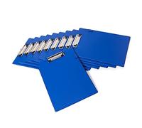 Morgan's Direct - A4 Blue Clipboard with Pen Loop & Retractable Hanging Clip - Heavy Duty PVC Clipboard for Office, Warehouse & Field Work, Bulk Pack of 10