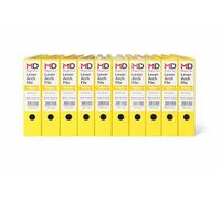 Morgan's Direct A4 Lever Arch Files 70mm Spine - Pack of 10 | Heavy Duty Lever Arch Binders with Finger Hole & Spine Label | Office, School & Home Filing | (Yellow)