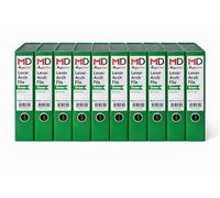 Morgan's Direct A4 Lever Arch Files 70mm Spine - Pack of 10 | Heavy Duty Lever Arch Binders with Finger Hole & Spine Label | Office, School & Home Filing | (Green)