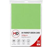 Morgan's Direct A4 Parrot Green Card 160gsm - Pack of 50 Sheets | Premium Paper for Printing, Arts & Crafts, Card Making, School, Office, Invitations, Posters & DIY Projects