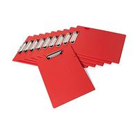 Morgan's Direct - A4 Red Clipboard with Pen Loop & Retractable Hanging Clip - Heavy Duty PVC Clipboard for Office, Warehouse & Field Work, Bulk Pack of 10