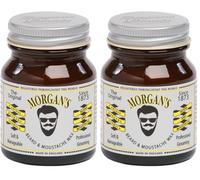 Morgan's Pomade Beard and Moustache Styling Wax with Natural Ingredients, Shapes and Conditions the Beard with Jojoba Oil, Masculine Fragrance 50g (Pack of 2)