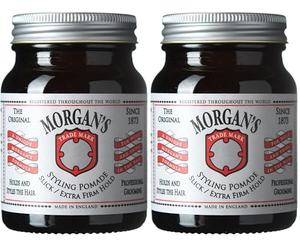 Morgan's Pomade Hair Styling Pomade for Slick Looks, High Shine and Extra Strong Hold, Suitable for Thick, Unruly Hair, Ideal for Volumised Hair Styles 100g (Pack of 2)