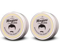 Morgan's Pomade Moustache and Beard Cream, Moisturising and Conditioning Cream for All Beard Lengths, with Natural Oils, Aloe Vera and Keratin 75ml (Pack of 2)