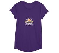 Morgen braucht Dich: Inspirational Sunrise Hope T-Shirt, Girls, Purple, X-Small