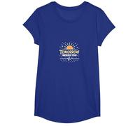 Morgen braucht Dich: Inspirational Sunrise Hope T-Shirt, Girls, Royal Blue, Large