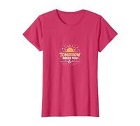 Morgen braucht Dich: Inspirational Sunrise Hope T-Shirt, Women, Red Heather, Medium