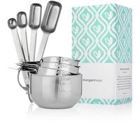 Morgenhaan Stainless Steel Measuring Cups and Spoons, Measuring Set of 8 Pieces: 4 Spoons and 4 Cups