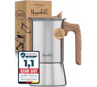 Morgenheld Premium Espresso Maker Stainless Steel Large 6 Cups 300 ml Mocha Pot Espresso Pot Suitable for Induction Cookers Espresso Maker 300 ml Induction Espresso Machine Mocha Cooker Induction