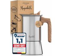 Morgenheld Premium Espresso Maker Stainless Steel Small 4 Cups 200 ml Mocha Pot Espresso Pot Suitable for Induction Cookers Espresso Maker 200 ml Induction Espresso Machine Mocha Cooker Induction
