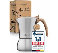 Morgenheld Premium Stainless Steel Espresso Maker Small for 4 Cups 200 ml Espresso Pot Suitable for Induction Espresso Machine Mocha Cooker for Induction Cooker Gas Stove Mocha Pot
