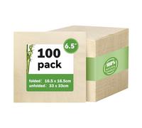 MORGIANA 100 PCS Bamboo Napkins Disposable 33 * 33CM