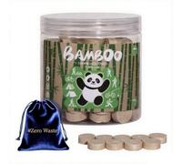 MORGIANA 100 PCS Compressed Towels Tablets Disposable 22 * 20CM 100% Bamboo Eco Friendly Coin Face Towel Expandable Face Cleaning Cloths for Camping Traveling Home & Outdoor Skin-Friendly(Zero waste)