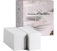 MORGIANA 100 PCS Linen Feel Napkins Disposable 43 * 30cm Serviettes White Cloth-Like Guest Towel Eco Airlaid Thick Luxury Napkins for Wedding Party Birthday Dinner Christmas Bathroom