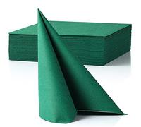 MORGIANA 50 PCS Disposable Dark Green Paper Napkins, Christmas Heavy Duty Linen Feel Dinner Large Green Napkins for Praty Wedding, St Patrick’s Day