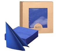 MORGIANA 50 Pcs Navy Blue Disposable Napkins 40 * 40cm Large Dark Blue Linen Feel Paper Napkins, Royal Blue Airlaid Cocktail Napkins for Party, Wedding, Christmas