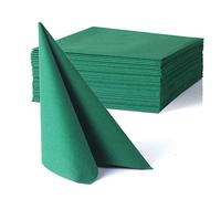 MORGIANA 50PCS Dark Green Napkins, Disposable Linen Feel Luxury Paper Serviettes, Airlaid Napkins for Christmas, Party, Wedding, Birthday 40 x 40cm (Green)