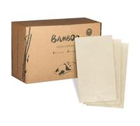 MORGIANA Bamboo Paper Napkins 2 Ply 300 Pack Brown Unbleached Bamboo Paper Napkins for Bathroom Kitchen Eco-Friendly