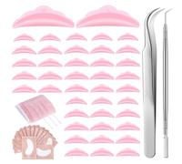 MORGLES 162 Pcs Eyelash Lift Kit, 50 Silicone Lash Lift Rods, 1 Eyelash Separator Tool, 60 Eye Pads for Lash Extensions, Curved Tweezers & 50 Micro Cotton Swabs