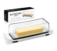 MORGLES Airtight Butter Dish with Lid, Butter Keeper for Countertop And Refrigerator, Dishwasher Safe