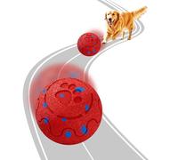 morhandisn Active Rolling Wicked Ball - Self-Moving Dog Toy with Auto-Rolling & Jumping, Smart Obstacle Avoidance, E-TPU Material, IP54 Waterproof, Interactive Ball for Medium/Large Dogs, Red
