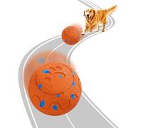 morhandisn Active Rolling Wicked Ball - Self-Moving Dog Toy with Auto-Rolling & Jumping, Smart Obstacle Avoidance, E-TPU Material, IP54 Waterproof, Interactive Ball for Medium/Large Dogs, Orange