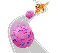 morhandisn Active Rolling Wicked Ball - Self-Moving Dog Toy with Auto-Rolling & Jumping, Smart Obstacle Avoidance, E-TPU Material, IP54 Waterproof, Interactive Ball for Medium/Large Dogs, Pink