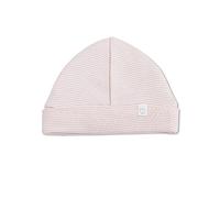 MORI Baby Soft & Gentle Organic Cotton Bamboo Hat in Blush Stripe - Unisex Design - Adjustable Roll-Up Length - Thermoregulating & Breathable - Sun Protection - Durable & Flexible - Newborn