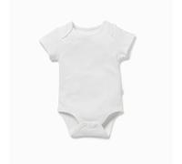 MORI Baby - Unisex Infant Bodysuit with Envelope Neckline in White - Premium Short Sleeve Bodysuit Crafted from Organic Cotton and Bamboo - Ideal for Warm Days - Newborn