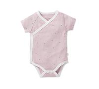 MORI Baby - Unisex Kimono Bodysuit in Stardust - Short Sleeve-Organic Cotton and Bamboo - Breathable Infant Wrap-Style Bodysuit with Safe Nickel-Free Poppers - 9-12 Month